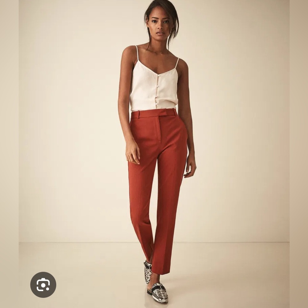 NWT Reiss Joy Slim Leg Cropped Trouser in Copper Size UK4 US0